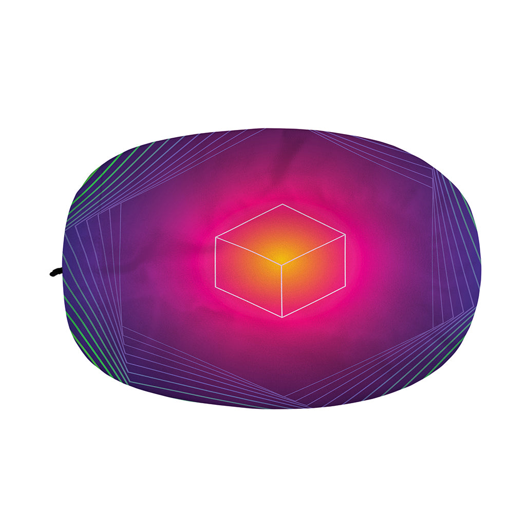 Green Light EDM Geometric Print Car Side Mirror Covers