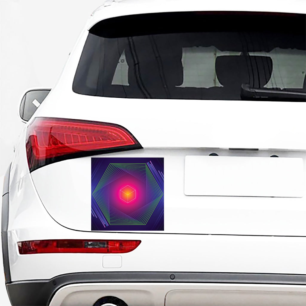 Green Light EDM Geometric Print Car Sticker