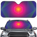 Green Light EDM Geometric Print Car Windshield Sun Shade
