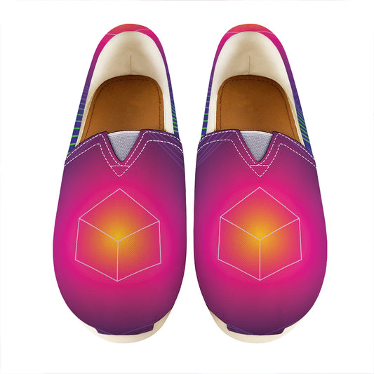 Green Light EDM Geometric Print Casual Shoes