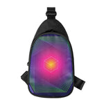 Green Light EDM Geometric Print Chest Bag