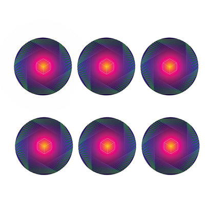 Green Light EDM Geometric Print Coaster Set