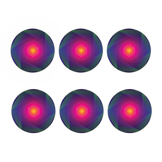 Green Light EDM Geometric Print Coaster Set