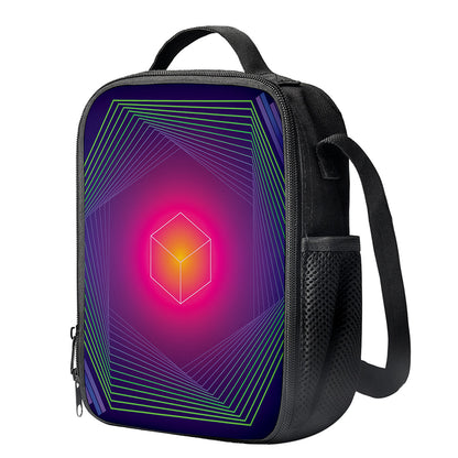 Green Light EDM Geometric Print Crossbody Lunch Bag