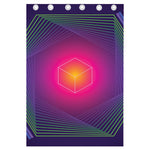 Green Light EDM Geometric Print Curtain