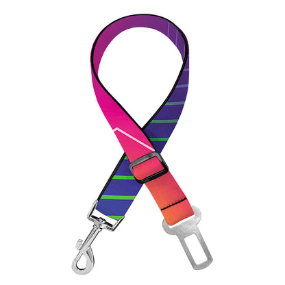 Green Light EDM Geometric Print Dog Seat Belt