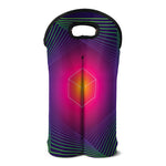Green Light EDM Geometric Print Double Neoprene Wine Tote