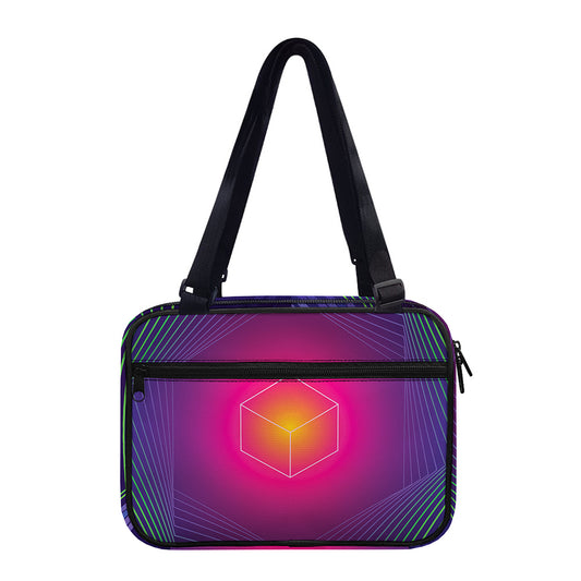 Green Light EDM Geometric Print Double Strap Bible Bag