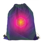Green Light EDM Geometric Print Drawstring Bag