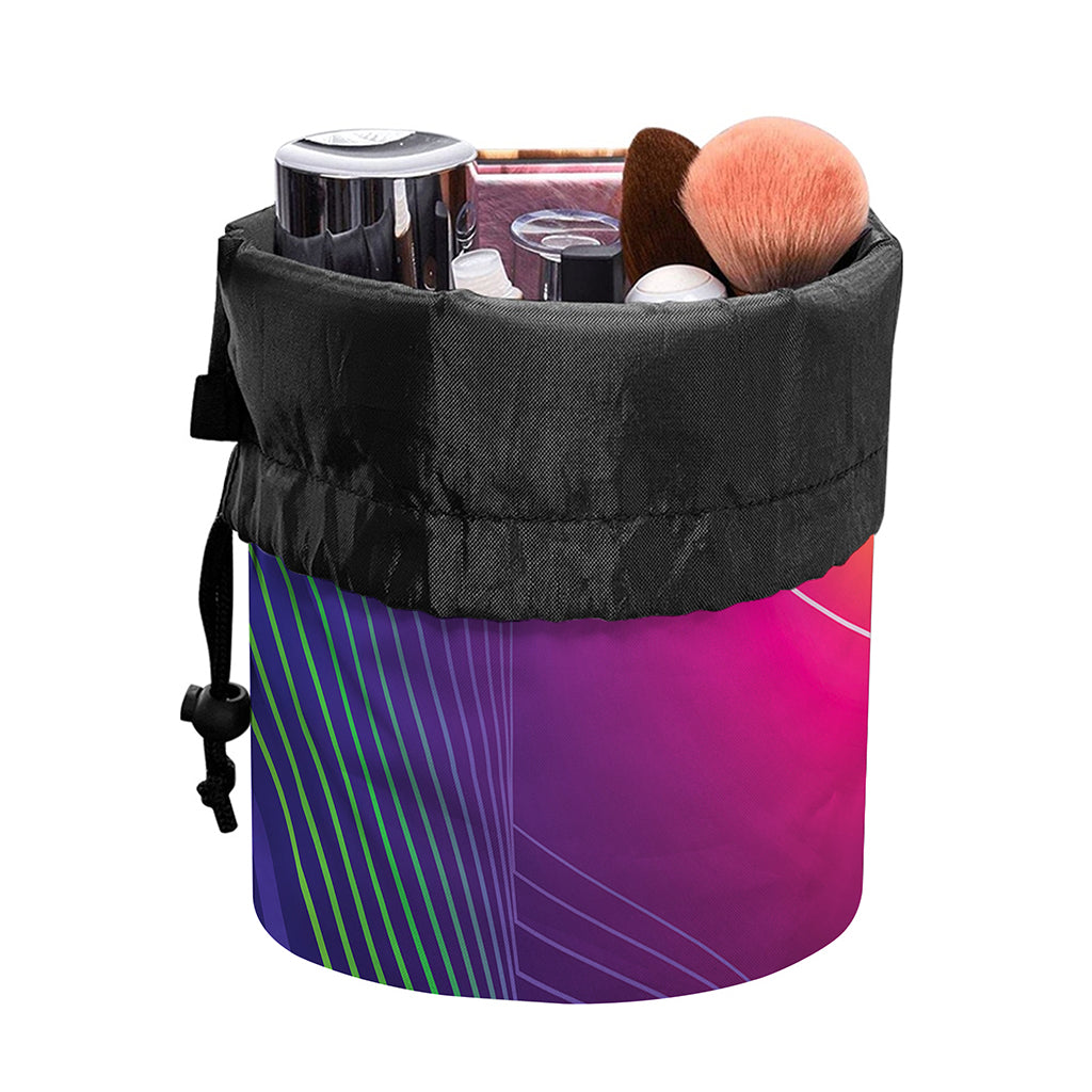 Green Light EDM Geometric Print Drawstring Makeup Bag