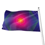 Green Light EDM Geometric Print Flag
