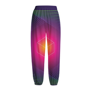 Green Light EDM Geometric Print Fleece Lined Knit Pants