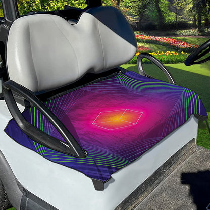 Green Light EDM Geometric Print Golf Cart Seat Cover