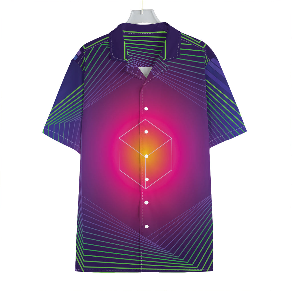 Green Light EDM Geometric Print Hawaiian Shirt