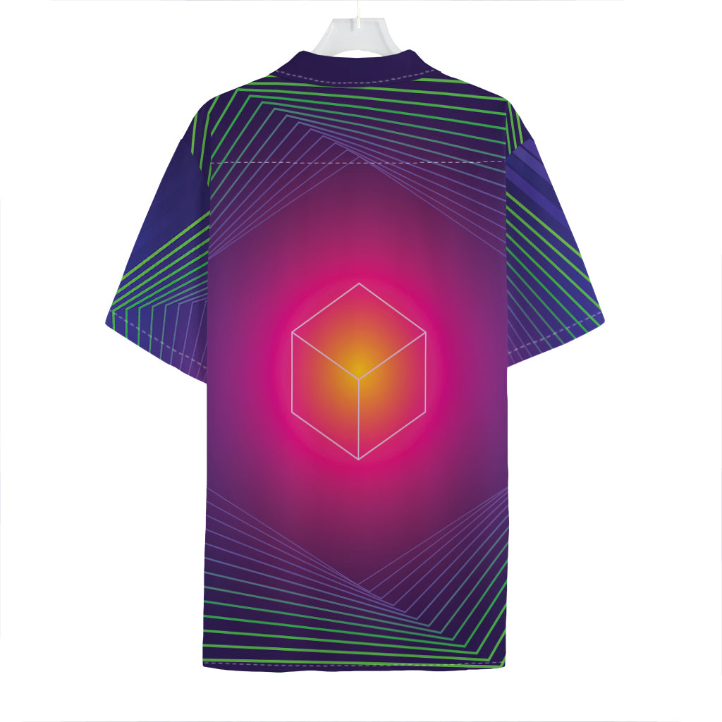 Green Light EDM Geometric Print Hawaiian Shirt