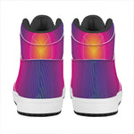 Green Light EDM Geometric Print High Top Leather Sneakers