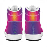 Green Light EDM Geometric Print High Top Leather Sneakers