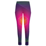 Green Light EDM Geometric Print High-Waisted Pocket Leggings