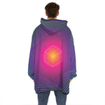 Green Light EDM Geometric Print Hoodie Blanket