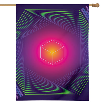 Green Light EDM Geometric Print House Flag