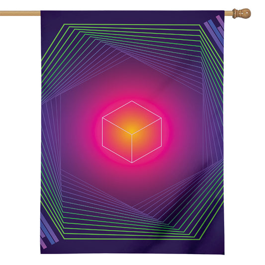 Green Light EDM Geometric Print House Flag