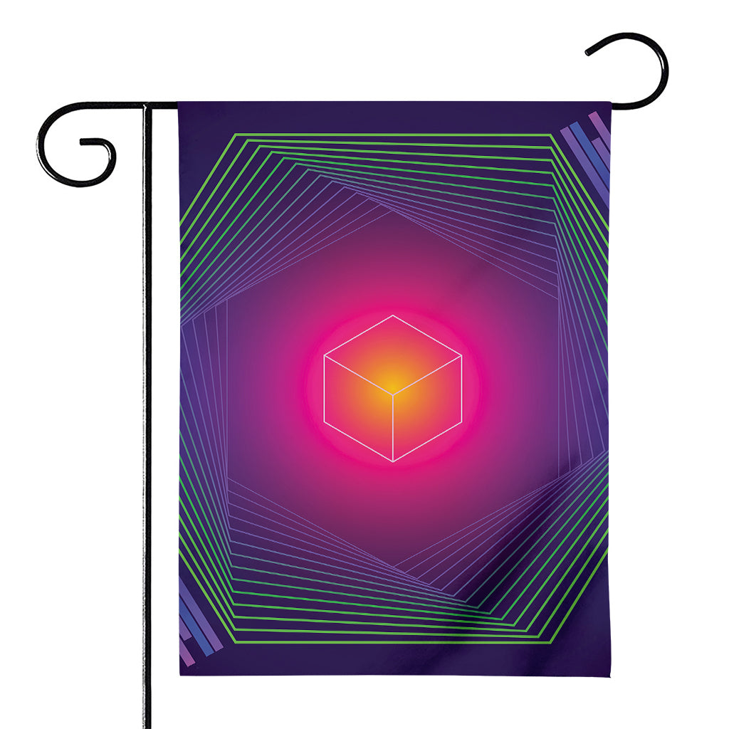 Green Light EDM Geometric Print House Flag