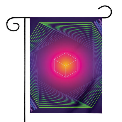 Green Light EDM Geometric Print House Flag