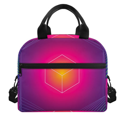 Green Light EDM Geometric Print Insulated Lunch Bag
