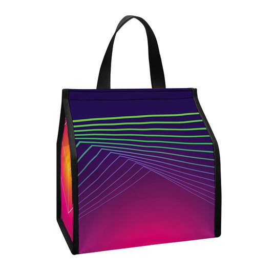 Green Light EDM Geometric Print Insulated Lunch Tote