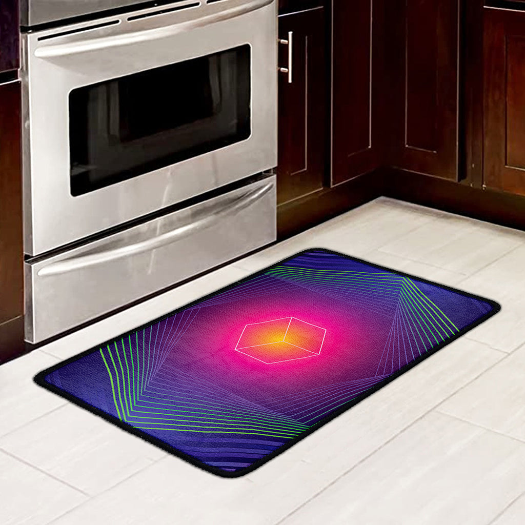 Green Light EDM Geometric Print Kitchen Mat