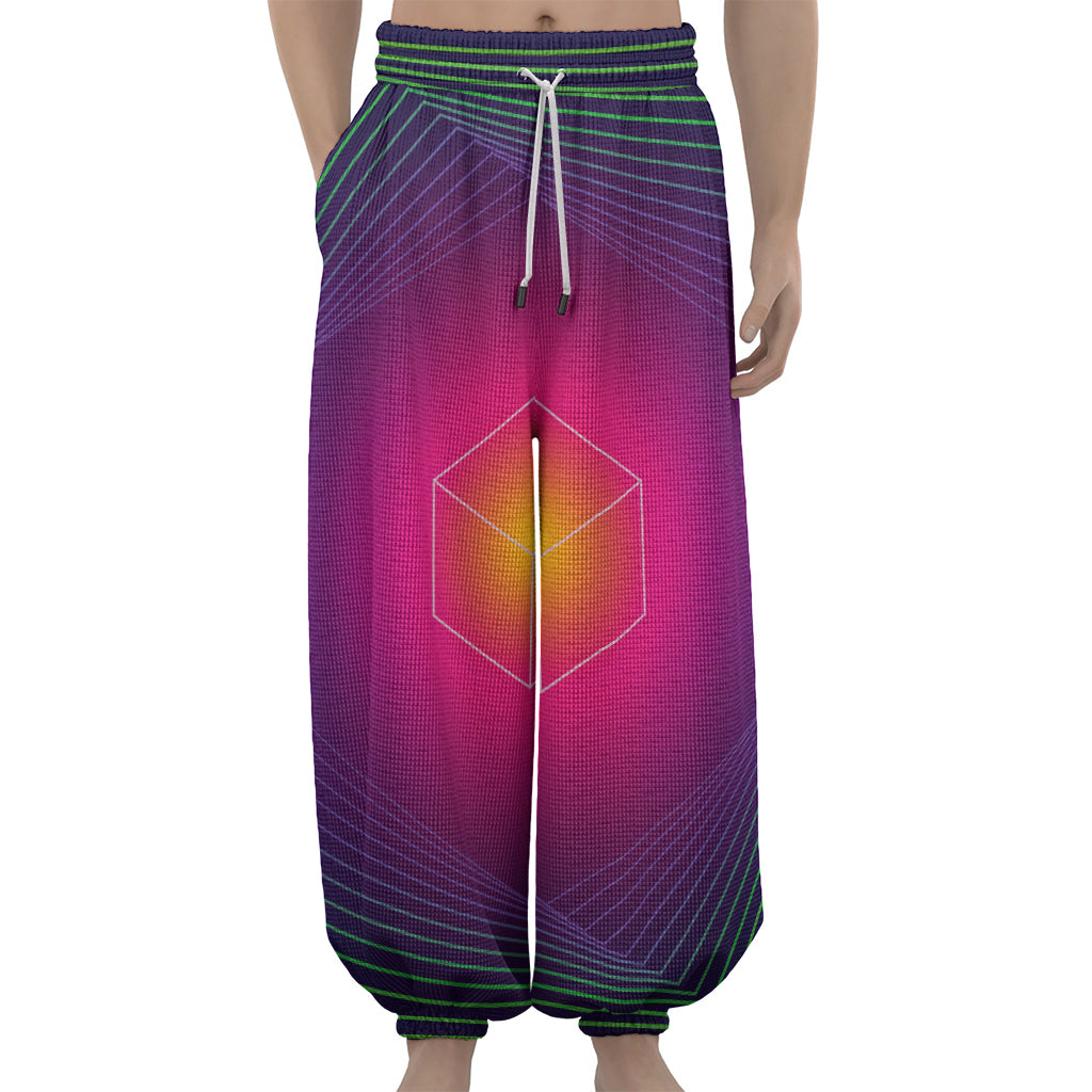 Green Light EDM Geometric Print Lantern Pants