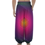 Green Light EDM Geometric Print Lantern Pants