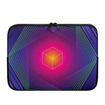 Green Light EDM Geometric Print Laptop Sleeve