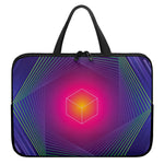 Green Light EDM Geometric Print Laptop Sleeve With Handle