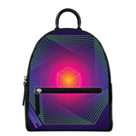 Green Light EDM Geometric Print Leather Backpack
