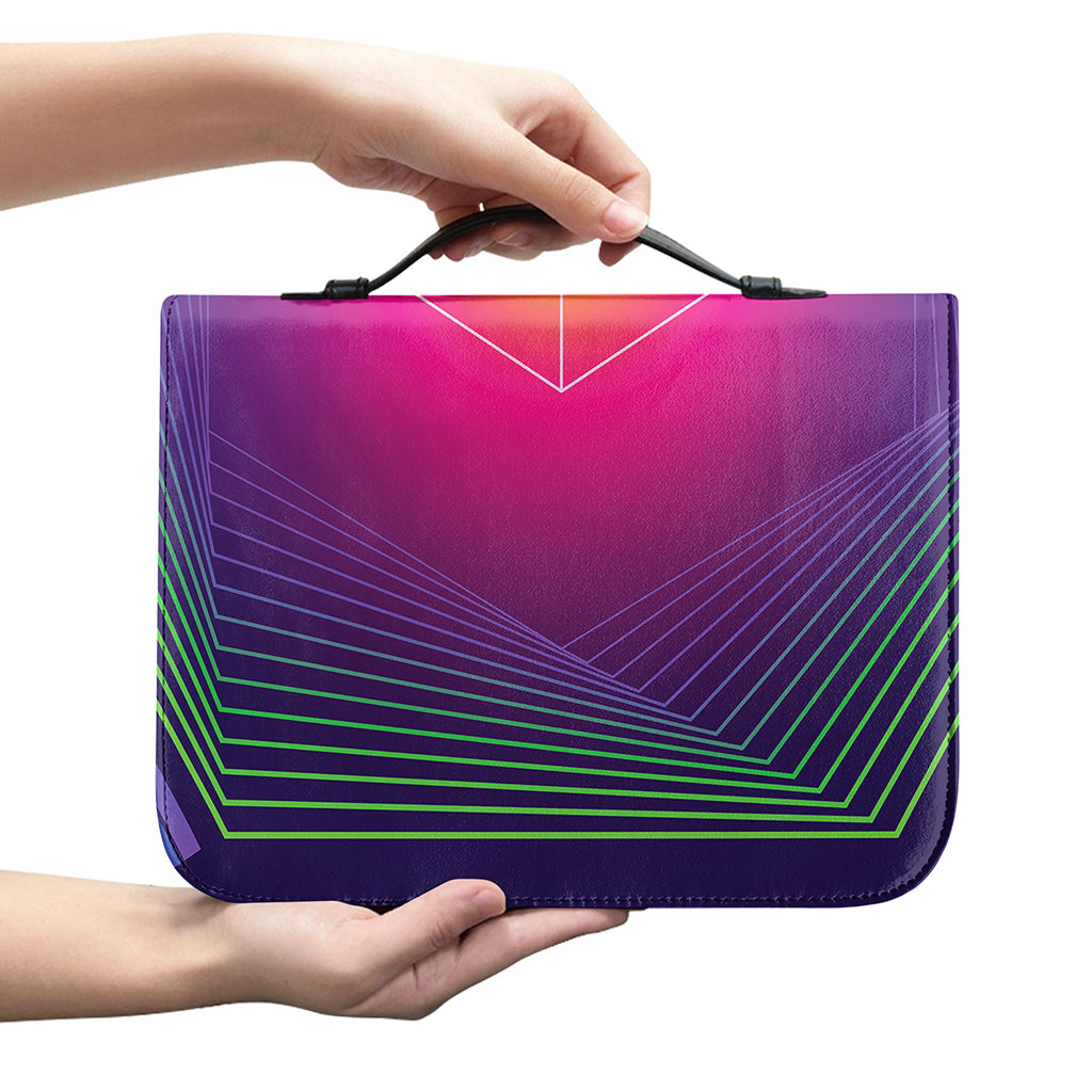 Green Light EDM Geometric Print Leather Bible Cover