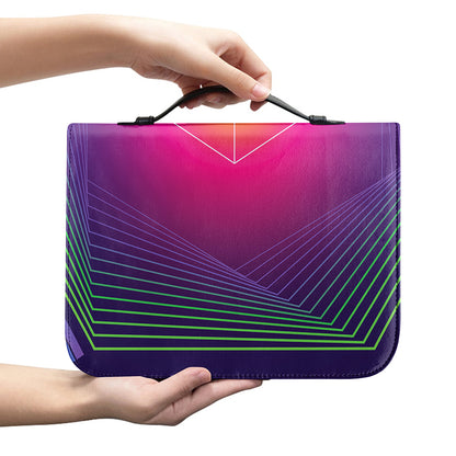 Green Light EDM Geometric Print Leather Bible Cover