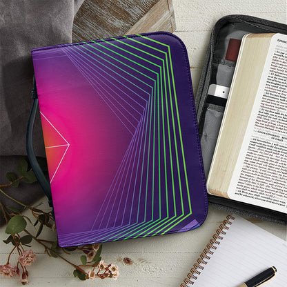 Green Light EDM Geometric Print Leather Bible Cover