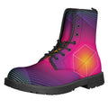 Green Light EDM Geometric Print Lace-Up Boots