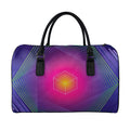 Green Light EDM Geometric Print Leather Duffel Bag