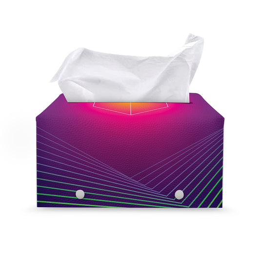 Green Light EDM Geometric Print Leather Tissue Box Cover