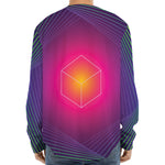 Green Light EDM Geometric Print Long Sleeve Baseball Jersey