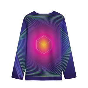 Green Light EDM Geometric Print Long Sleeve Short Coat