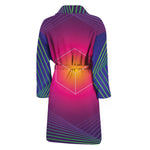 Green Light EDM Geometric Print Men's Bathrobe