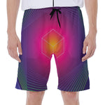 Green Light EDM Geometric Print Men's Beach Shorts