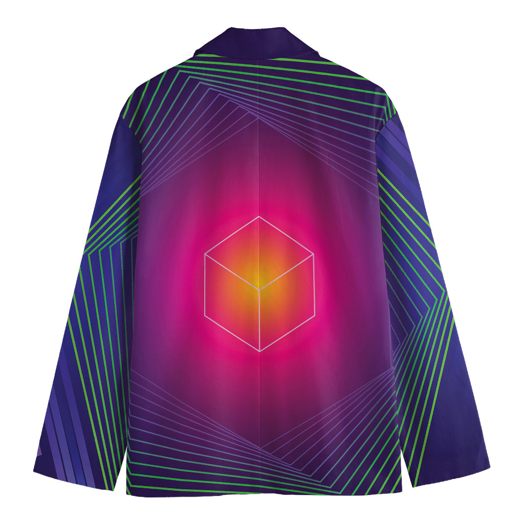 Green Light EDM Geometric Print Men's Blazer