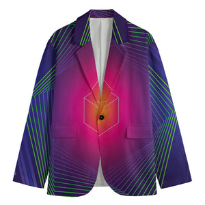 Green Light EDM Geometric Print Men's Cotton Blazer