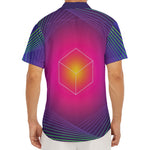 Green Light EDM Geometric Print Men's Deep V-Neck Shirt