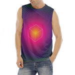 Green Light EDM Geometric Print Men's Fitness Tank Top