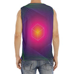 Green Light EDM Geometric Print Men's Fitness Tank Top